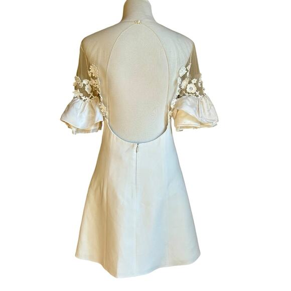 Rime Arodaky Astaire embroidered tulle, crepe and organza mini dress sz 42/ US s - Picture 7 of 12